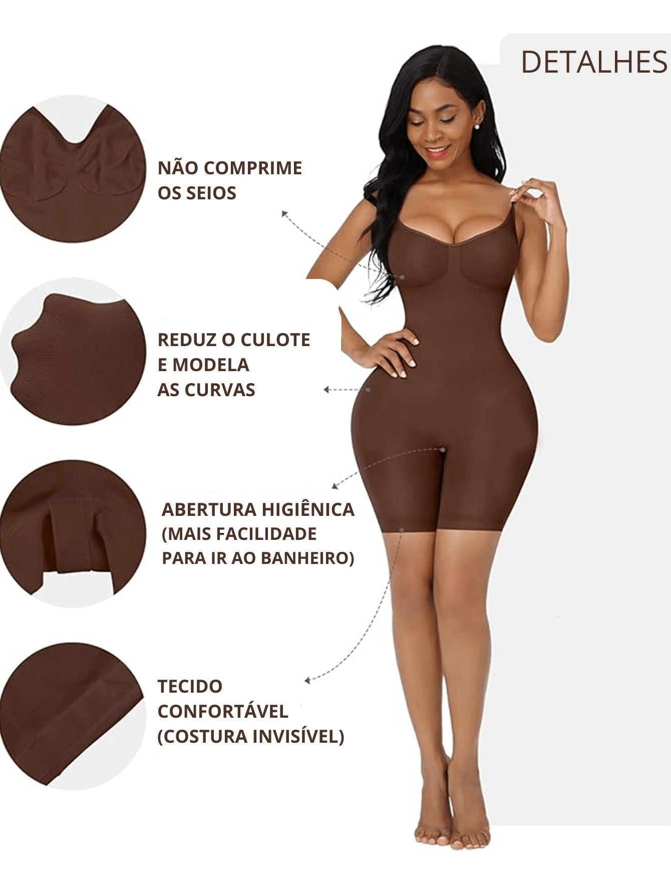 Body Modelador Contour Slim (modelo Short/Macaquinho)