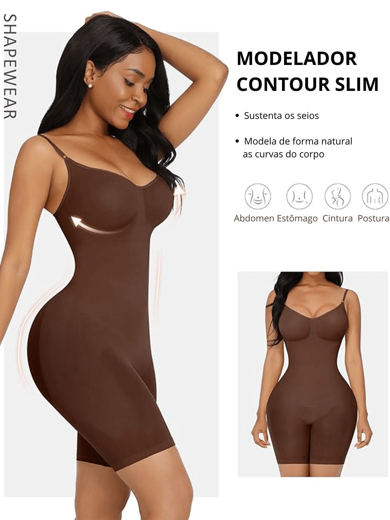 Body Modelador Contour Slim (modelo Short/Macaquinho)