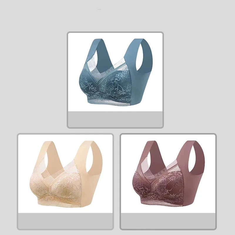 Kit Promocional Sutiã Helena - Plus Size (sem aros e com renda elegante)