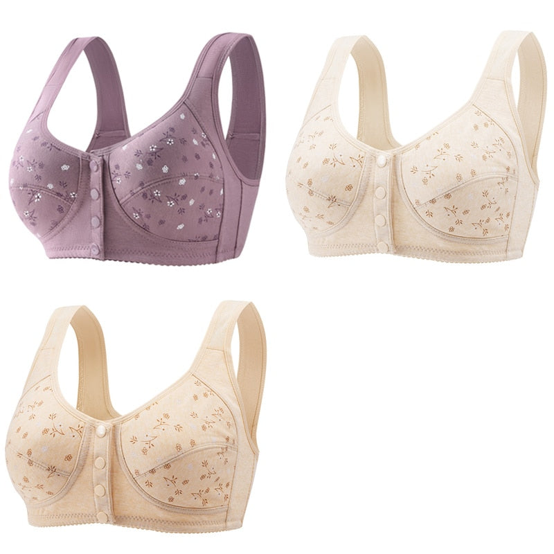 Sutiã Mary - Botões Frontais (Em algodão, Sem aros e Sem bojo)