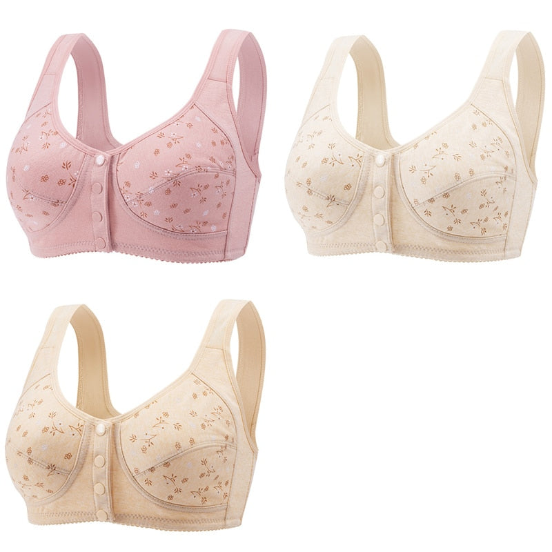 Sutiã Mary - Botões Frontais (Em algodão, Sem aros e Sem bojo)