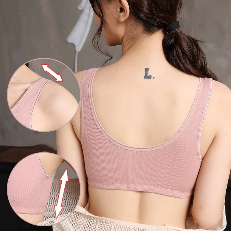 Sutiã em algodão com botões frontais, sem aros que machucam. Amamentação ou dia a dia.