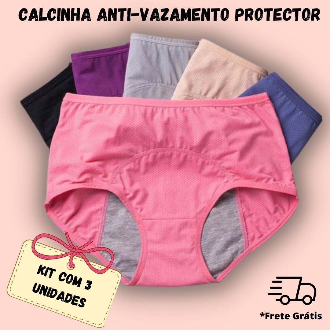 Calcinha Anti-Vazamento Protector - Kit com 3 unidades