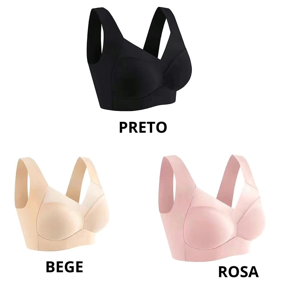 Sutiã Sem costura, com detalhes em tule, sem aros e sem fechos. Não marca nas roupas.