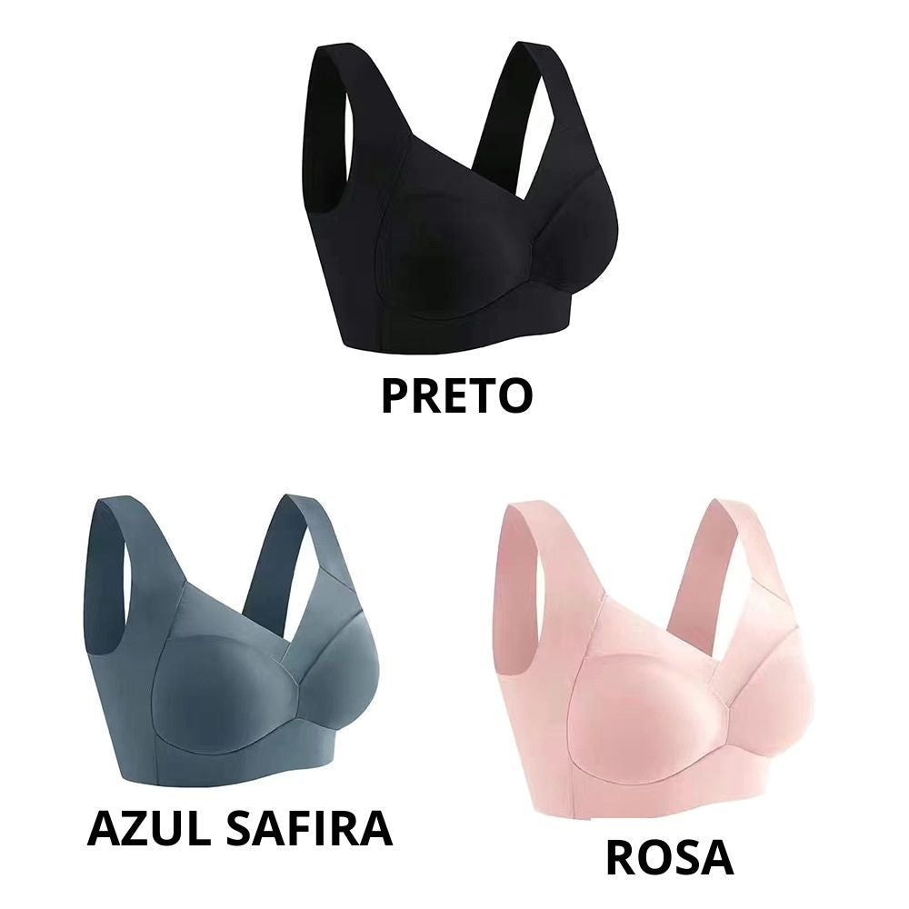 Sutiã Sem costura, com detalhes em tule, sem aros e sem fechos. Não marca nas roupas.