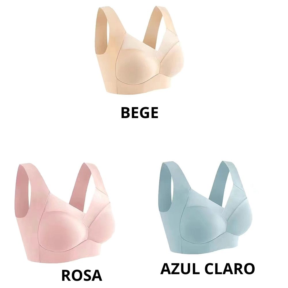 Sutiã Sem costura, com detalhes em tule, sem aros e sem fechos. Não marca nas roupas.