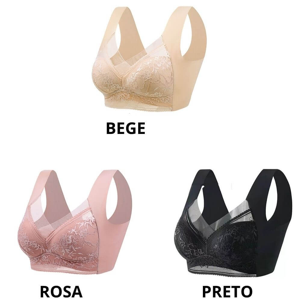 Kit Sutiã em renda delicada, sem aros e sem fechos.