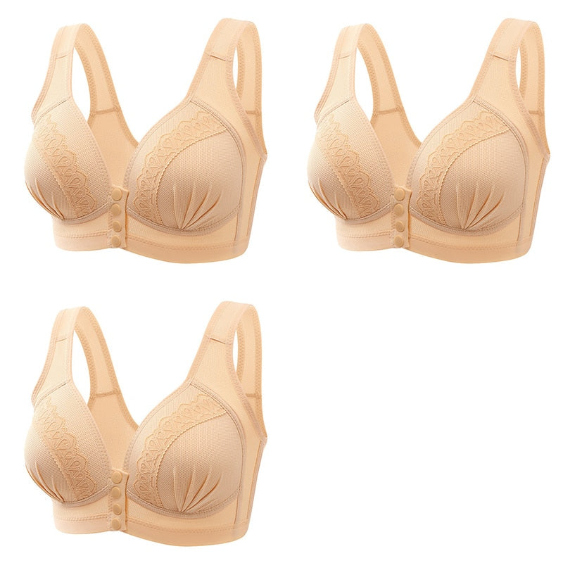 Sutiã com botões frontais, sem aros que machucam. Mais conforto e elegância. Amamentação.