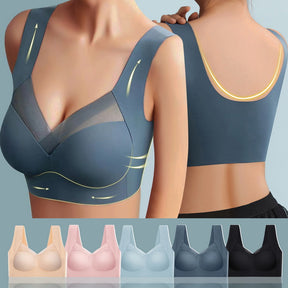 Sutiã Sem costura, com detalhes em tule, sem aros e sem fechos. Não marca nas roupas.